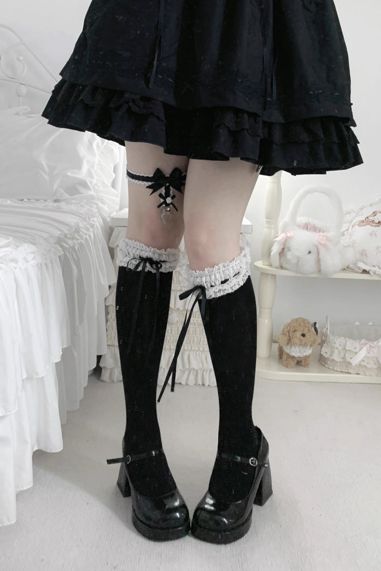 Sweet Ruffle Bowknot Lace Ballet Lolita Calf Socks 6 Colors