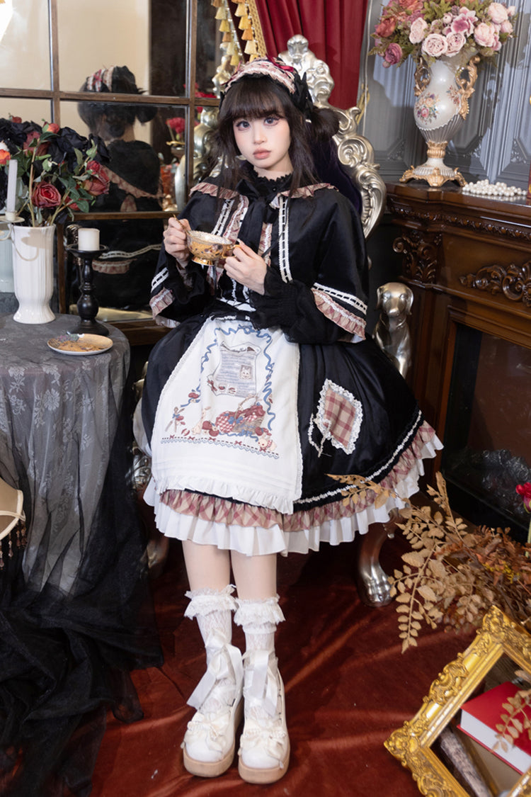 Black Little Red Riding Hood Ruffle Bowknot Sweet Lolita Jsk Dress