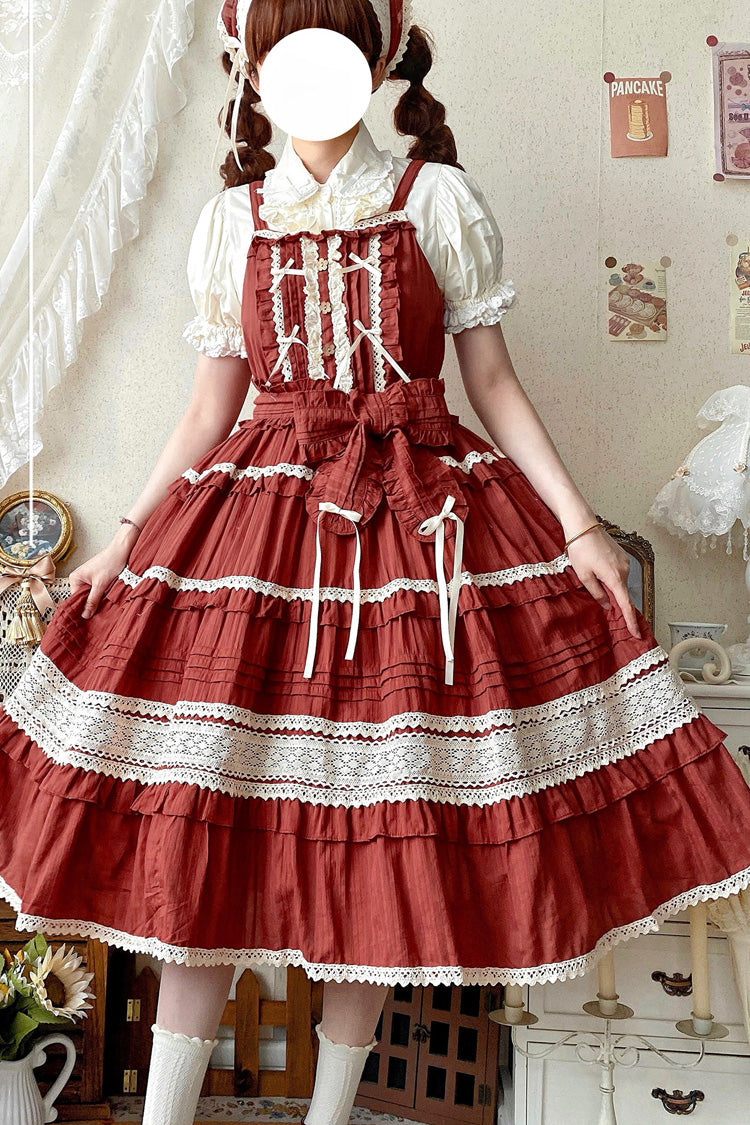 Summer Flower Tea Ruffle Bowknot Lace Sweet Lolita Jsk Dress 6 Colors
