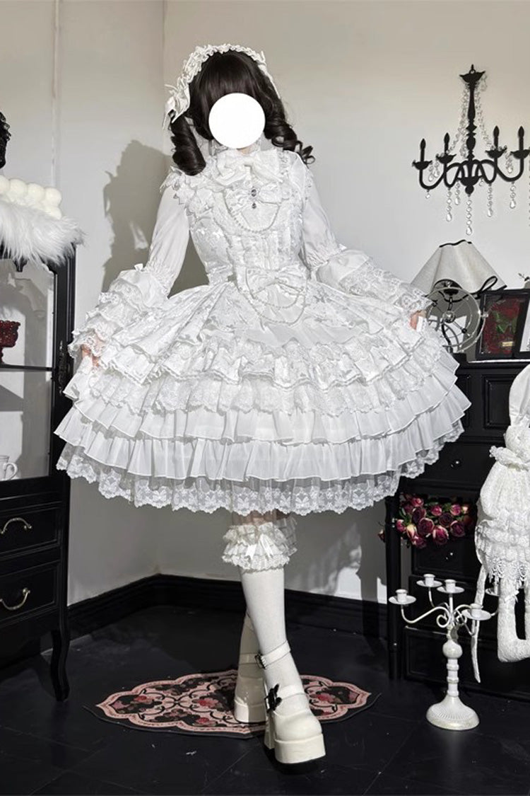 Love Feather Multi-Layered Hanayome Bowknot Lace Sweet Gorgeous Lolita Jsk Dress 4 Colors