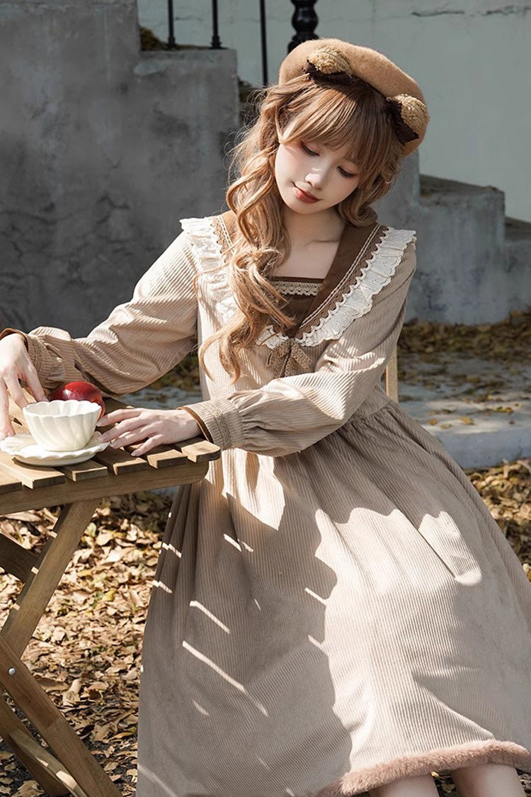 Brown Coco Diary Long Sleeves Autumn Winter Sweet Princess Lolita Dress