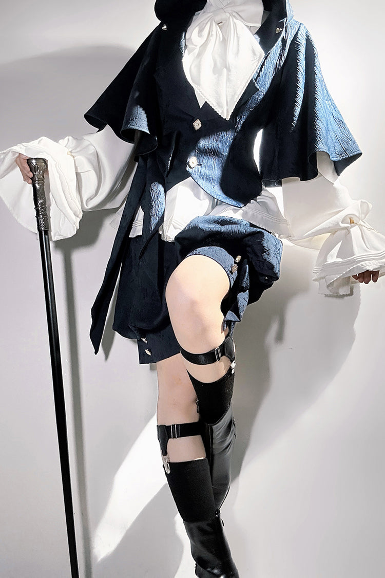 Blue Rabbit Hunt Bowknot Vintage Prince Ouji Lolita Coat