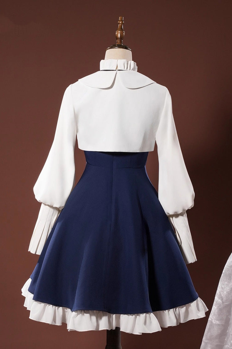 Blue/White Arknights Amiya Ruffle Bowknot Classic Cosplay Lolita Dress Set