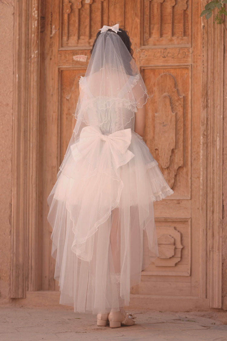 Blue Sweetheart Splolita Ruffle Bowknot Lace-Up Sweet Lolita Skirt Set