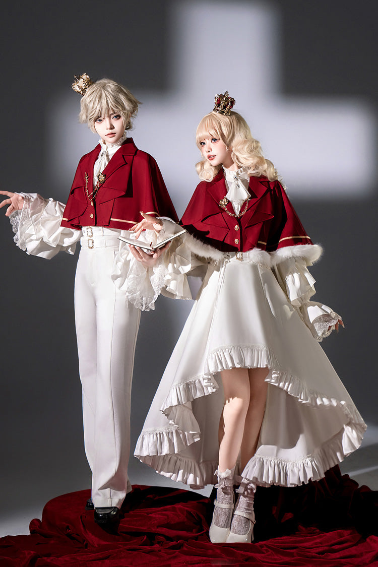 White Day and Night Song Long Sleeves Ruffle Ouji Gothic Lolita Skirt Pants
