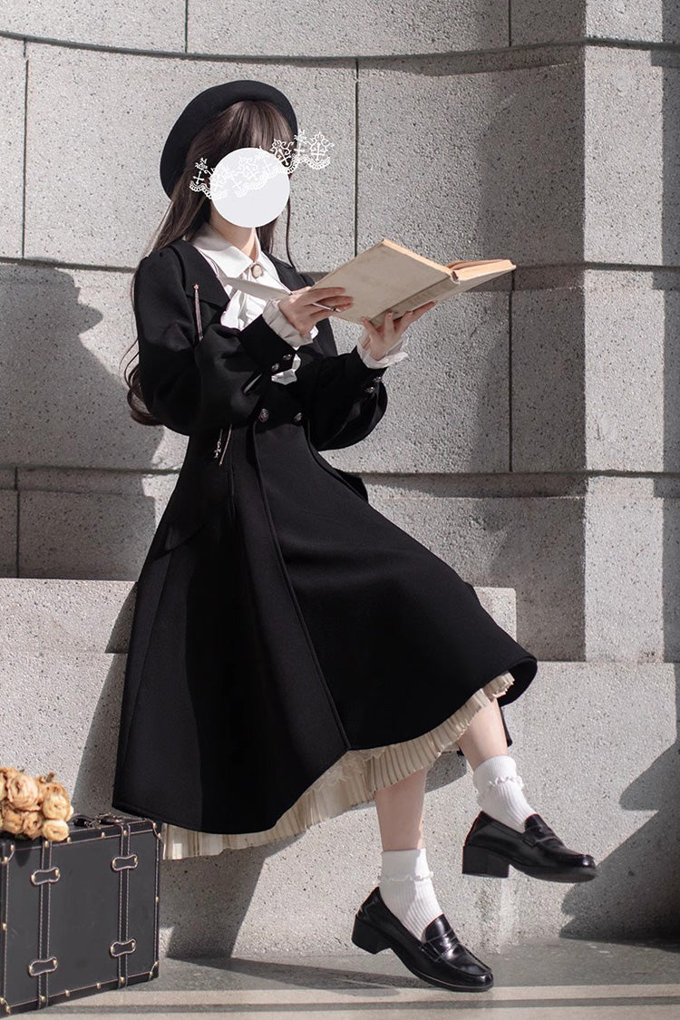 Black Ruffle Bowknot Lace Elegant Lolita Jumper Dress