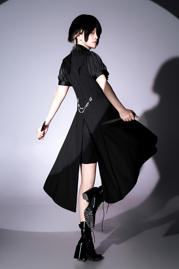 Black Deep Music Short Sleeves Gothic Elegant Ouji Lolita Four-piece Set