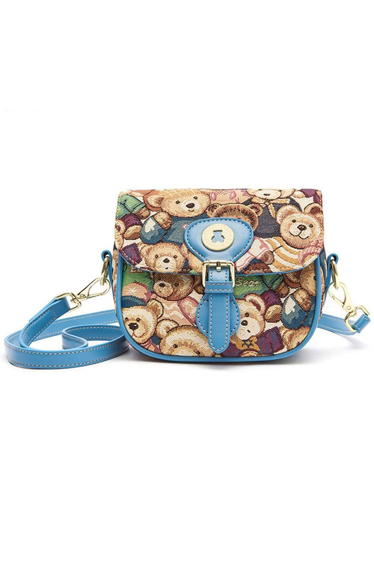 Cartoon Bear Print Sweet Lolita Crossbody Bag 3 Colors
