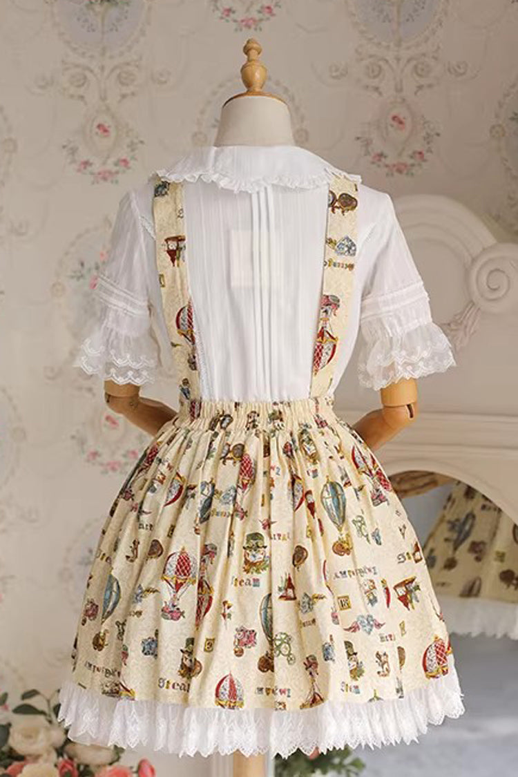 Mechanical Balloon Printed Bow Lace Sweet Lolita Jsk Dress 2 Colors