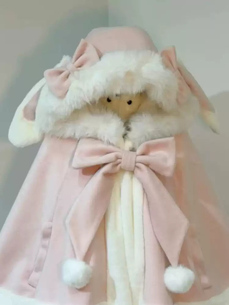 [Pre]Lolita Coat Cape White Cute Strap Shoulder Winter Daily Outfit
