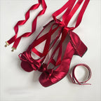 Lolita Shoes Cute Square Head Elegant Low-heeled Satin Mary Jane