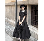 Gothic Lolita Classic Black Dress with Contrast Details Japanese Light Lolita Daily