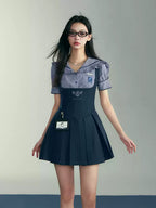 Academic Department Skirt Set Joint Fish Bone Waist Strap College Style Suit Academy Style