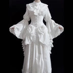 Dark Gothic Lolita with Ruffles Court Style Witch Costume Halloween