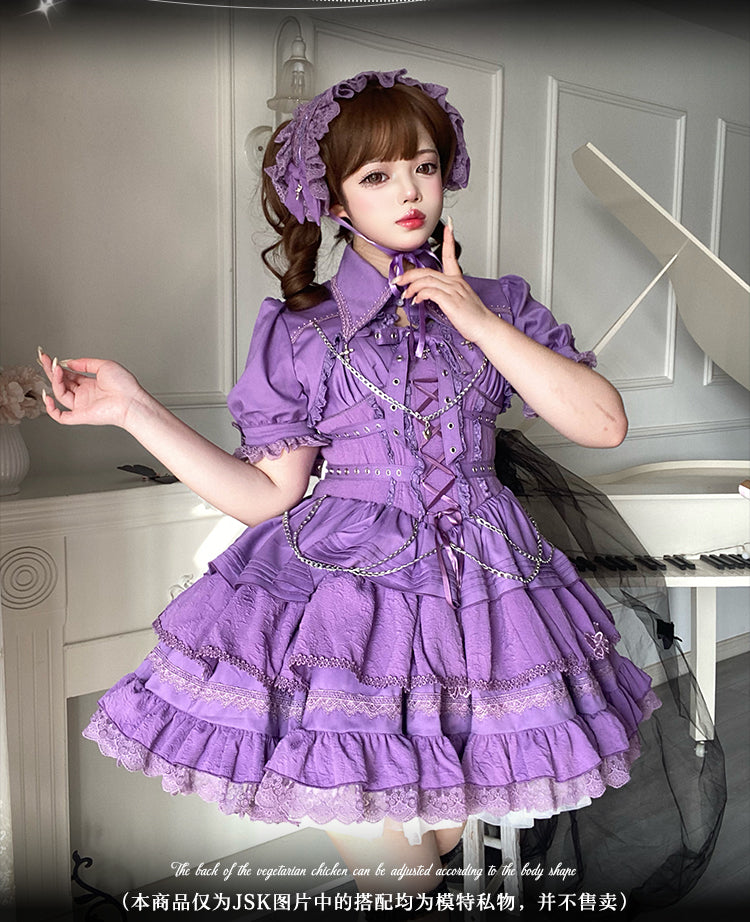 Punk Lolita Jirai Kei Fashion Punk Goth Lolita and Elegant Lolita Short Ruffles Dress