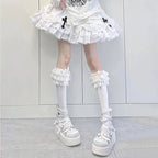 Sweet Lolita Ruffles Lace Bow Calf Socks Stockings