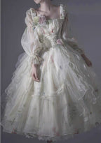 Tea Party Fashion Hime Secret Realm Fairy Elegant Lolita Flower Dress Light Green Princess Wedding Dress