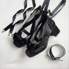 Lolita Shoes Cute Square Head Elegant Low-heeled Satin Mary Jane