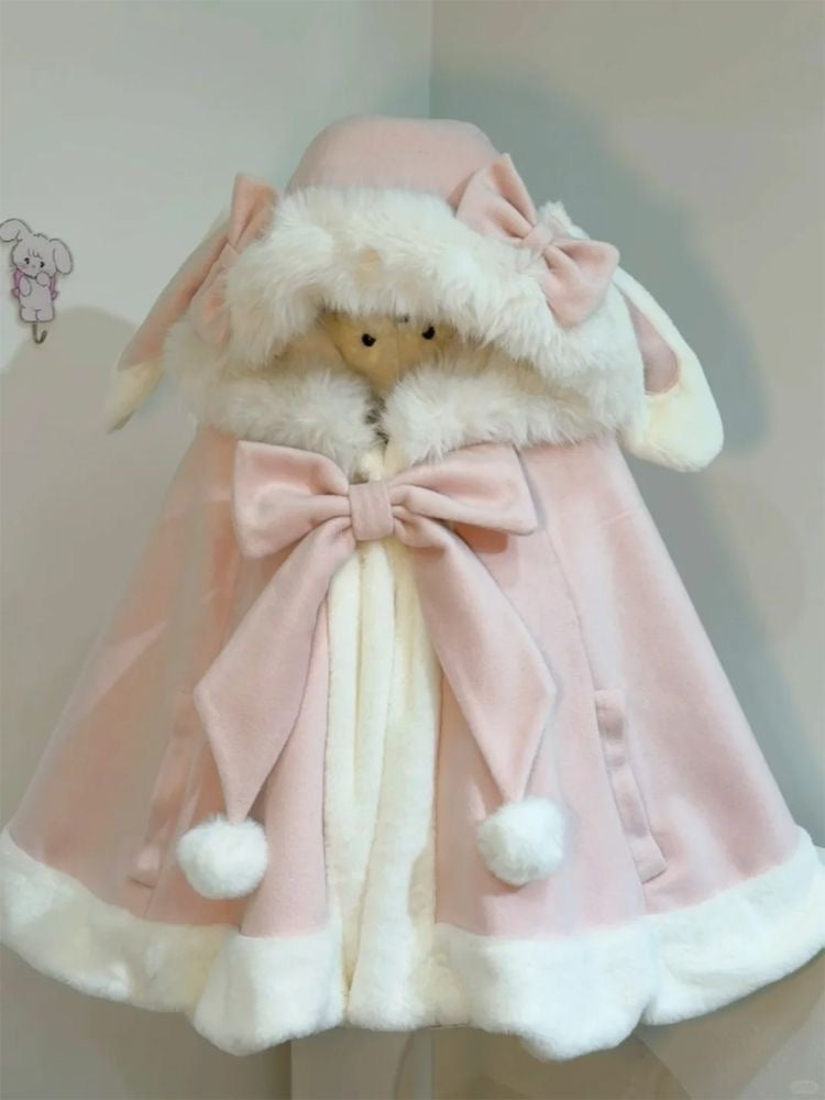 [Pre]Lolita Coat Cape White Cute Strap Shoulder Winter Daily Outfit
