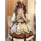 Mint Chocolate Sweet Girl Doll Tea Party Fashion Dramatic Ruffle Cake Dress