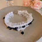 Sweet Lolita Accessory Bowknot Lace Choker Love Heart Necklace