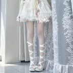 Lolita Shoes Cute Square Head Elegant Low-heeled Satin Mary Jane