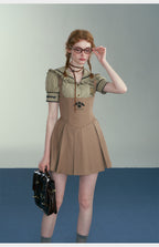 Academic Department Skirt Set Joint Fish Bone Waist Strap College Style Suit Academy Style