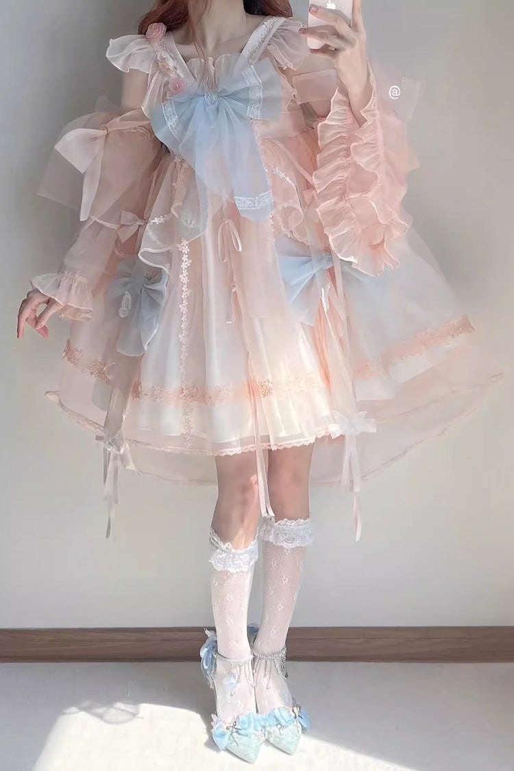 Blue/Pink Bowknot Sweet Chinese Style Princess Lolita Jsk Dress
