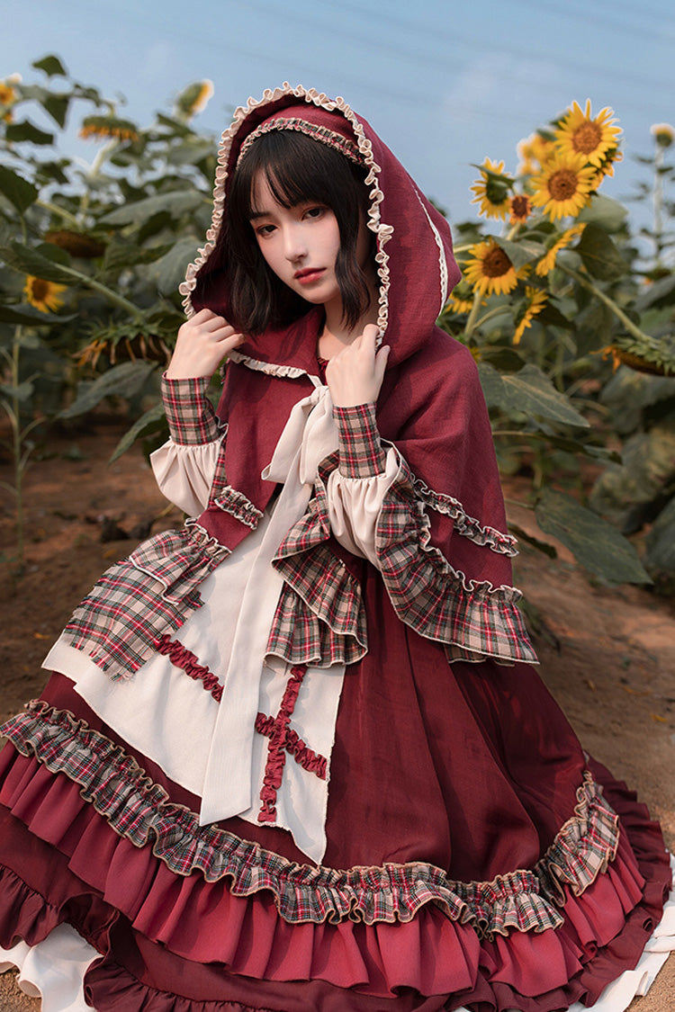 Little Red Riding Hood Long Sleeves Ruffle Sweet Lolita Dress