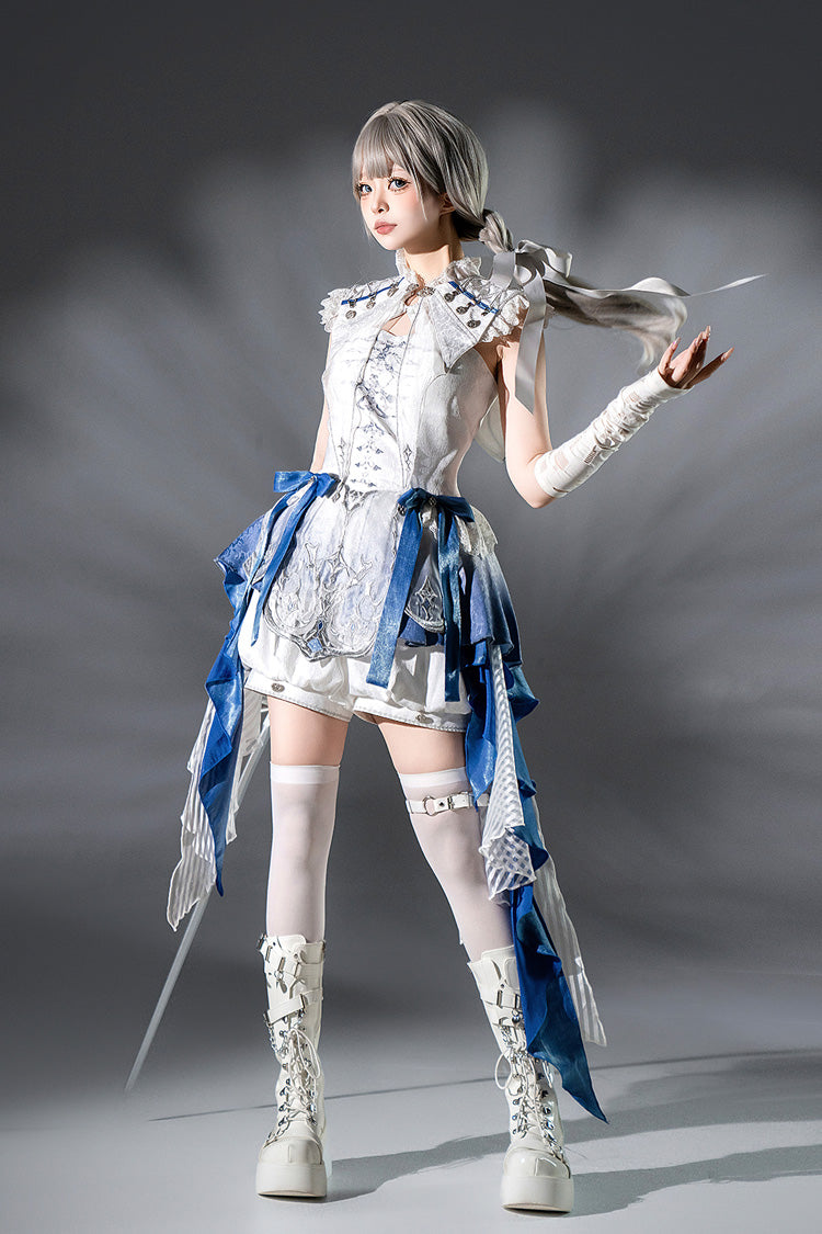 White Dragon Bones Chinese Style Prince Handsome Ouji Lolita Shorts