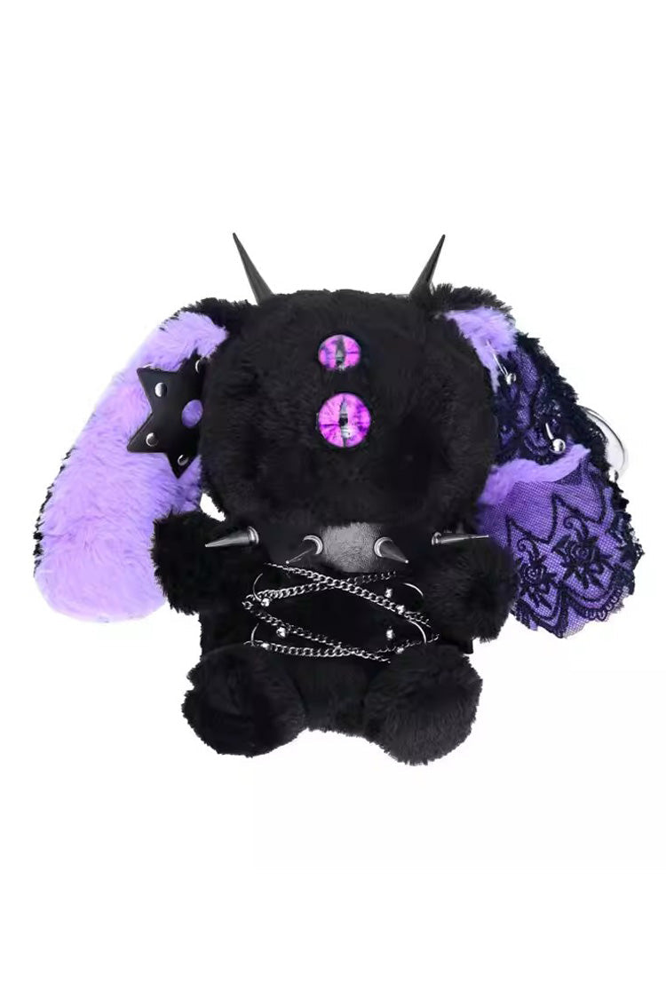 Black/Purple Demon Bunny One-Eyed Doll Chain-Decorated Gothic Lolita Crossbody Bag