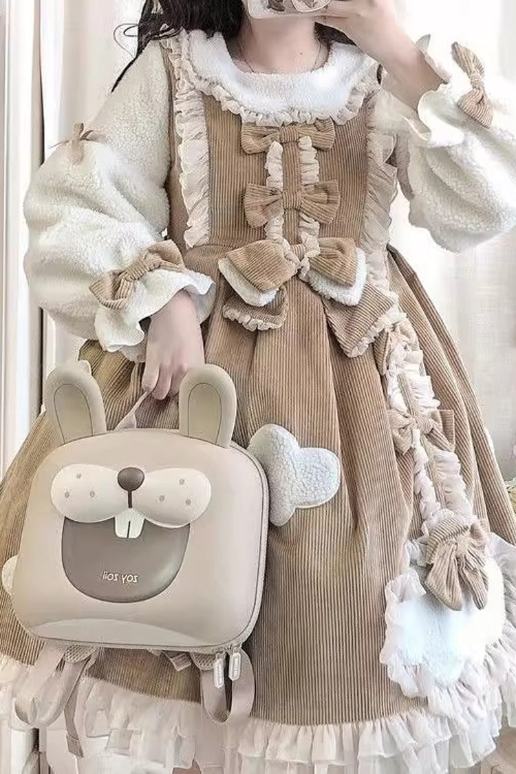Winter Clouds Clear Up Long Sleeves Ruffle Bowknot Lace Sweet Lolita Dress 2 Colors