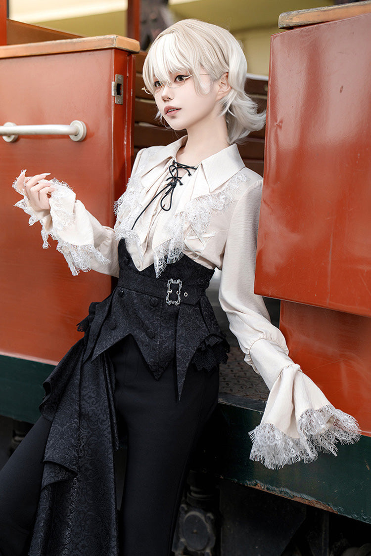 Black Gold Hunter Long Sleeves Pirate Style Gothic Long Pants