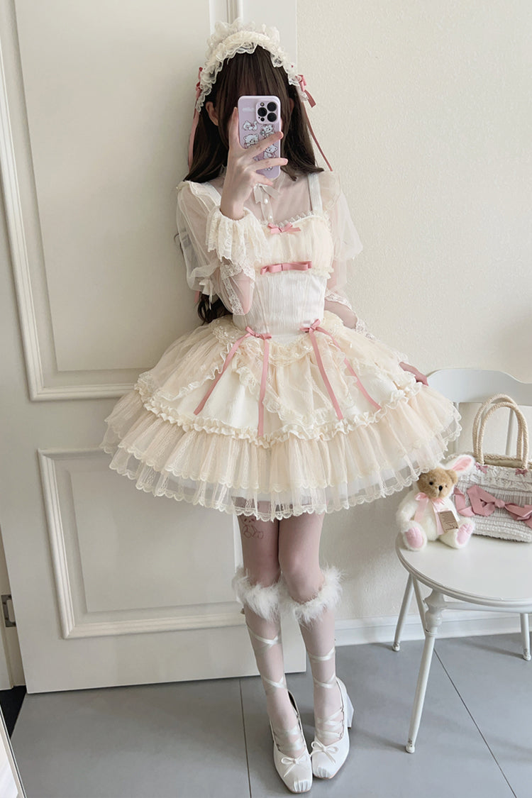 Flower Season Bowknot Lace Sweet Ballet Lolita Jsk Dress 4 Colors