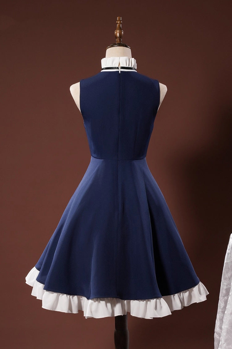 Blue/White Arknights Amiya Ruffle Bowknot Classic Cosplay Lolita Dress Set