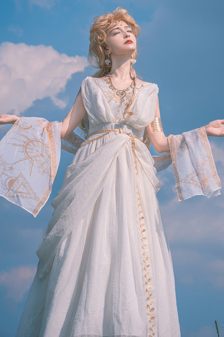 White Ragnarok Sleeveless Embroidery Sweet Elegant Lolita Jsk Dress