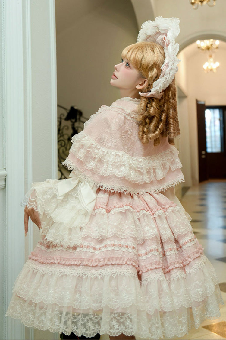 Pink Reinas Sleeveless Ruffle Bowknot Lace Sweet Lolita Jsk Dress