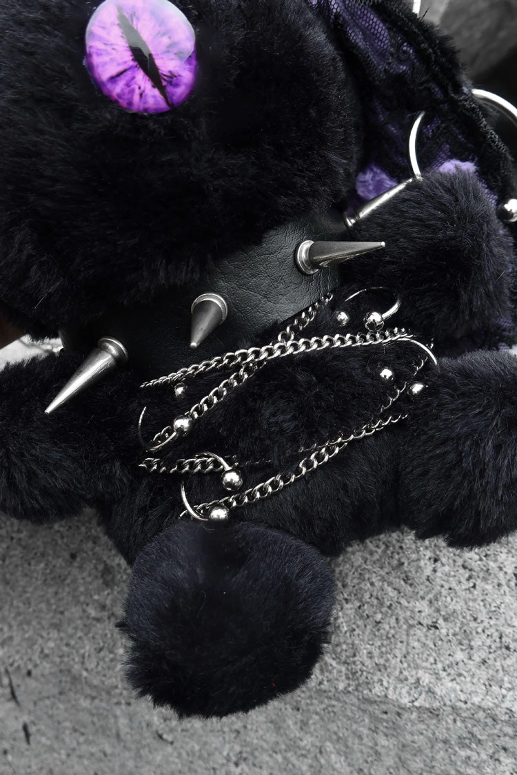 Black/Purple Demon Bunny One-Eyed Doll Chain-Decorated Gothic Lolita Crossbody Bag