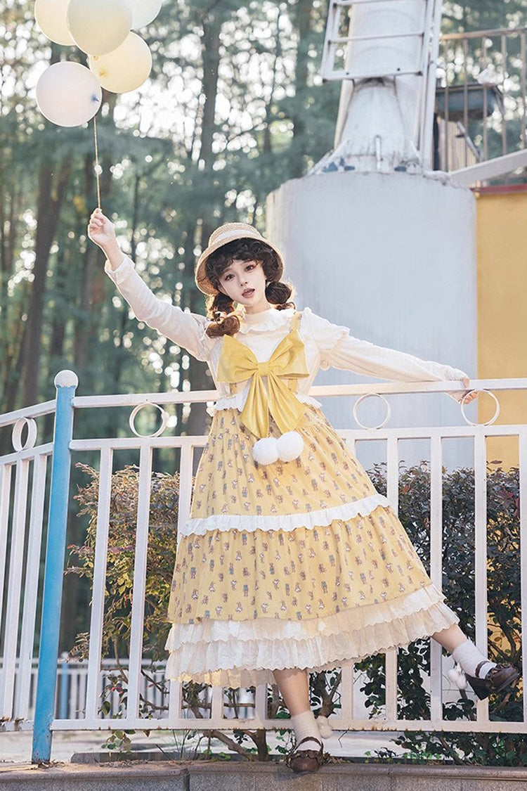 Ivory Round Collar Long Sleeves Ruffle Sweet Lolita Dress