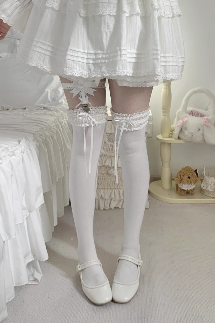 Sweet Ruffle Bowknot Lace Ballet Lolita Over-the-knee Socks 6 Colors