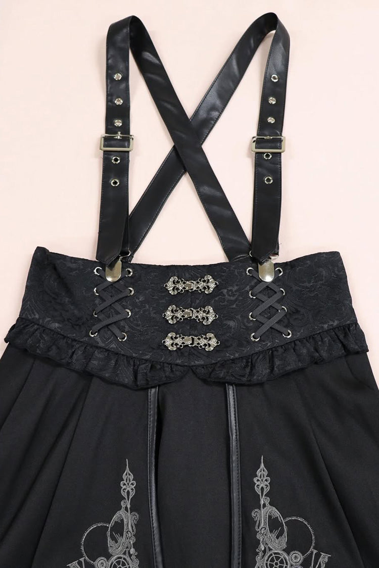 Ouji Punk Embroidery Cardigan Bowknot Lolita Strap Dress 2 Colors