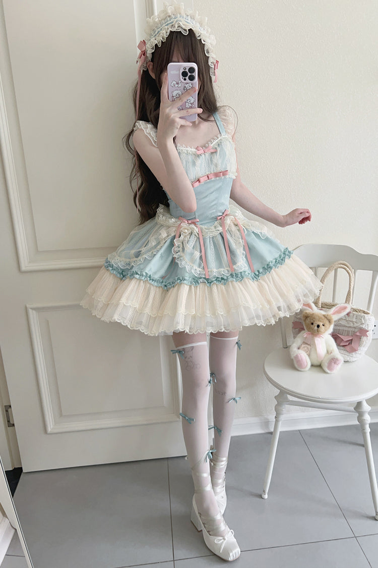 Flower Season Bowknot Lace Sweet Ballet Lolita Jsk Dress 4 Colors
