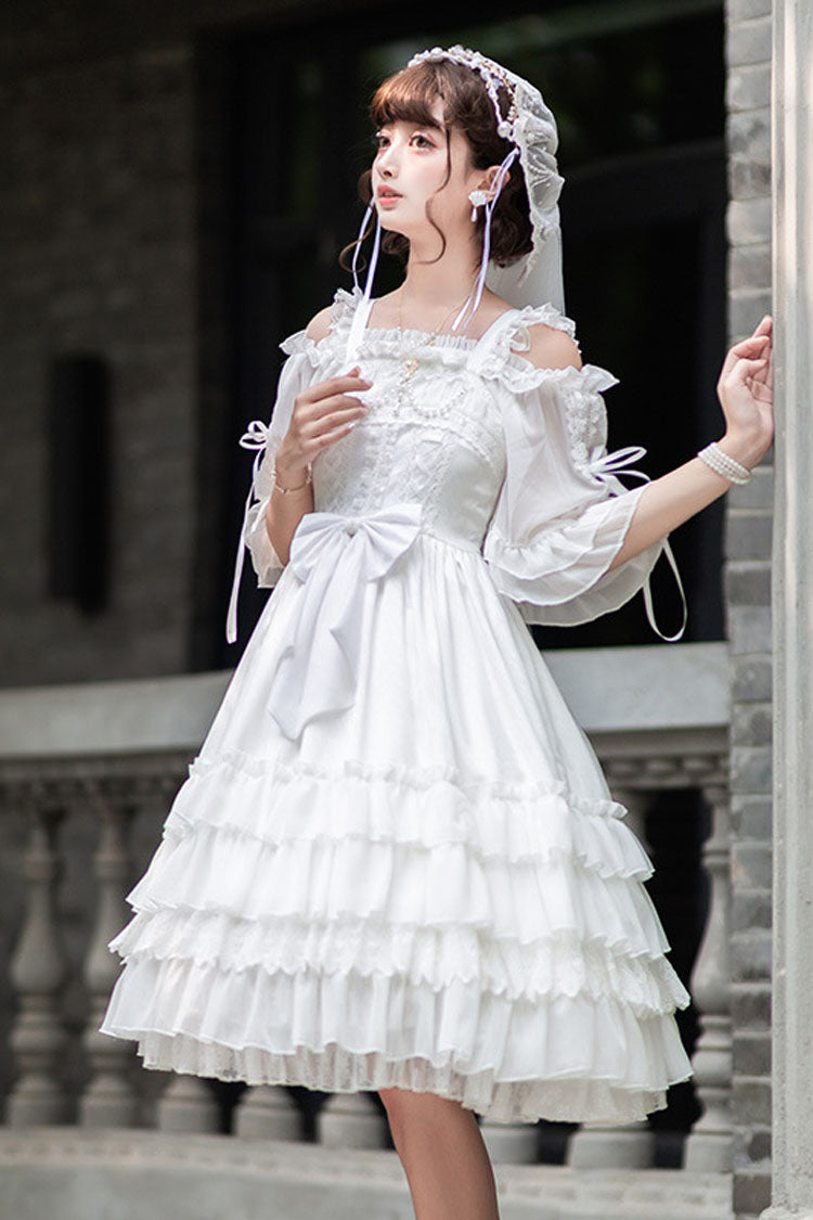 White Venus's Kiss Ruffled Multi-Layer Hanayome Elegant Classic Lolita Dress