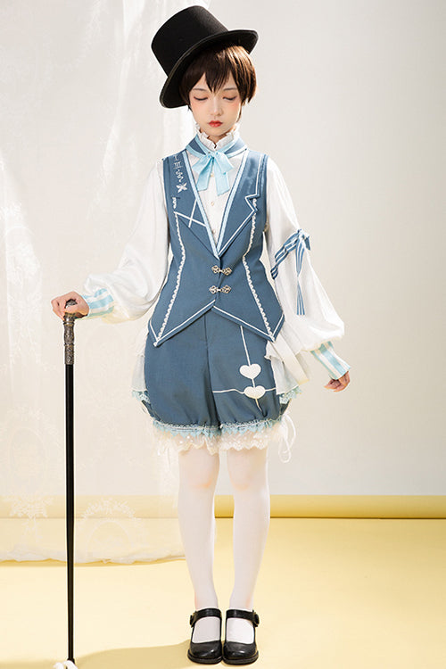 Alice Detective Retro Genuine Blue Ouji Lolita Shorts