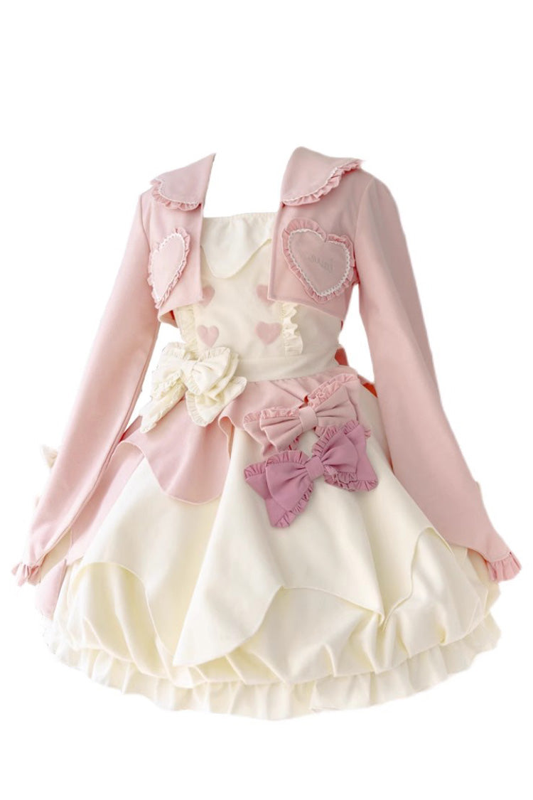 Pink/White Milk Fufu Sleeveless Ruffle Bowknot Sweet Lolita Jsk Dress