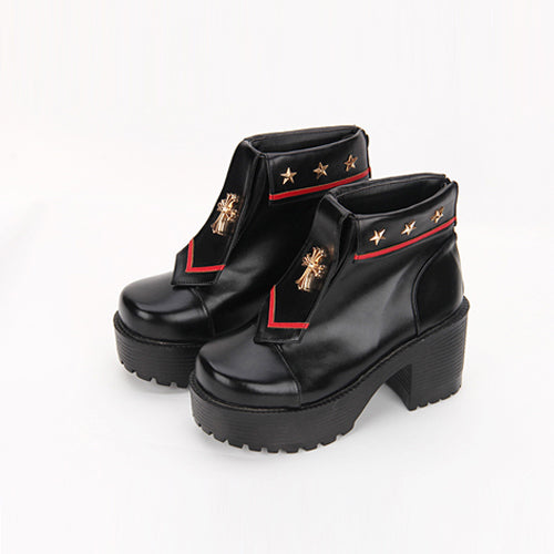 Navy Style Cross Decoration High Heel Sweet Lolita Boots