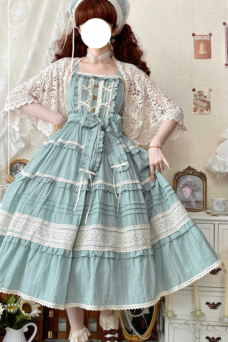 Summer Flower Tea Ruffle Bowknot Lace Sweet Lolita Jsk Dress 6 Colors