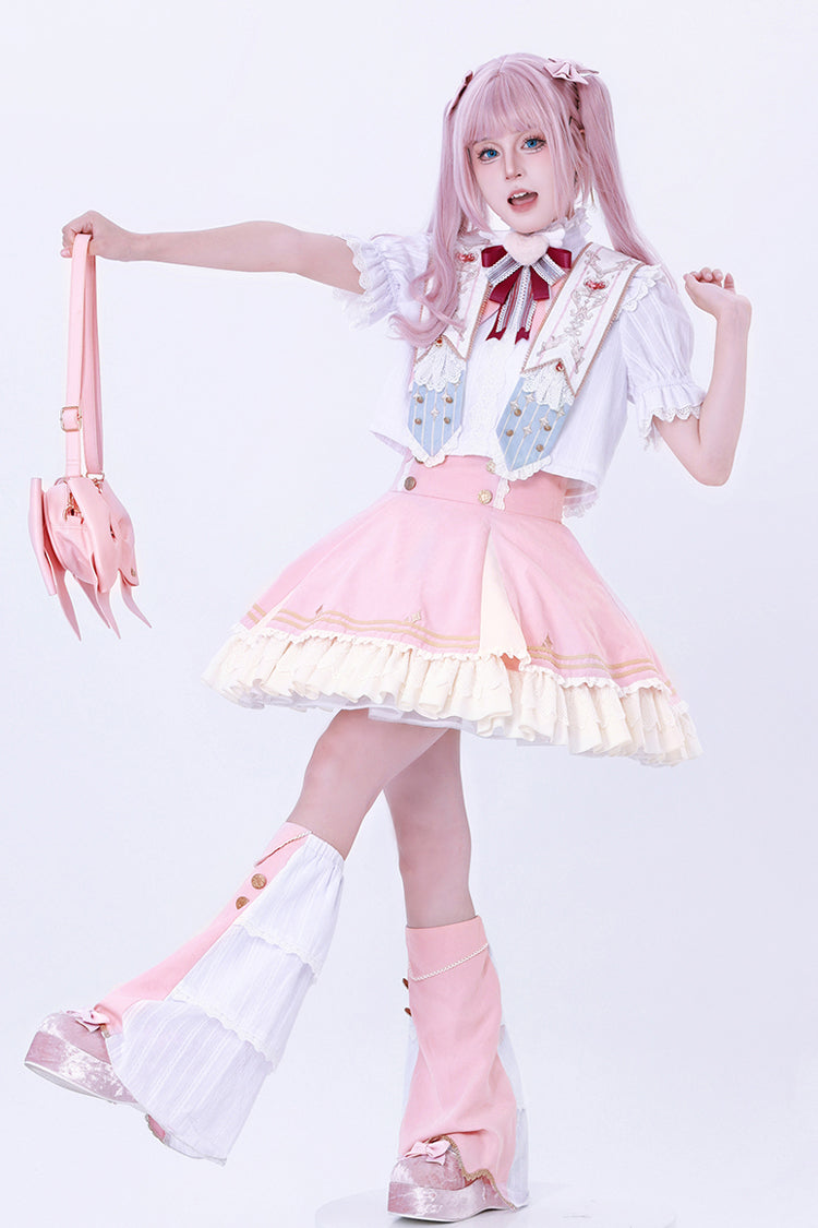 Pink Messenger of Heaven Ruffle Sweet Princess Lolita Skirt