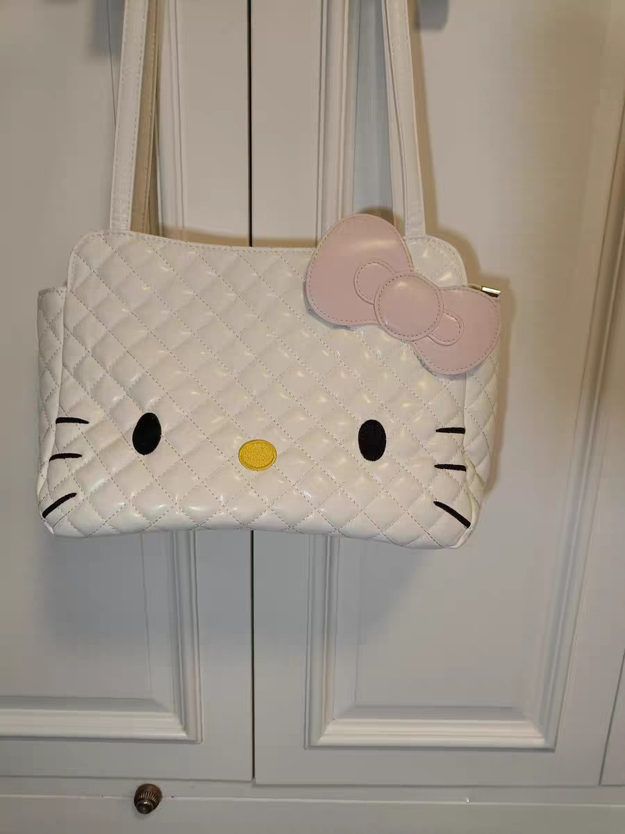 Sweet Lolita Bag White Pink Bow-tie Cat Backpack Handbag