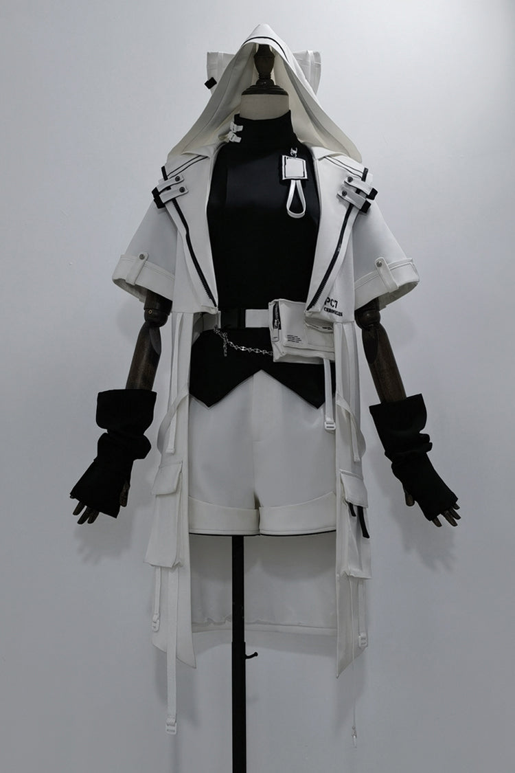 White White Cat Functional Style Ouji Fashion Prince Handsome Lolita Cat Ears Coat
